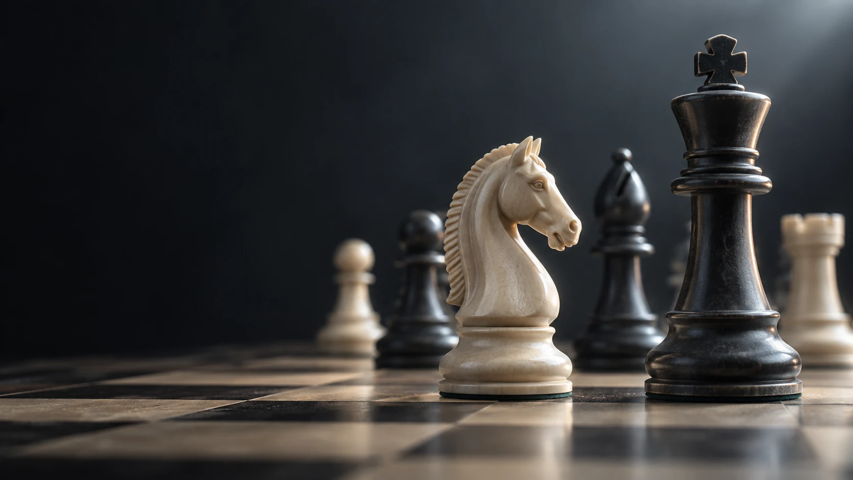 国际象棋棋盘概念画面，非赛事实拍